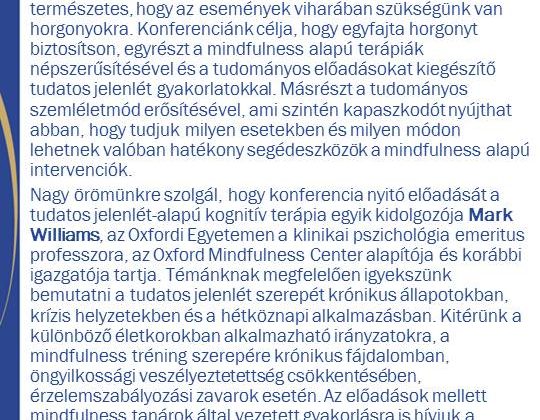 II. MAGYAR TUDOMÁNYOS MINDFULNESS KONFERENCIA